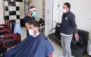 Erzurum'da maske ve sosyal mesafe denetimi 