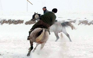 Köylünün cirit aşkı kar-kış dinlemiyor