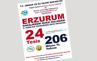 Erzurum’a 206 Milyon TL’lik 24 tesis 