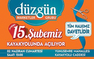 Düzgün Marketler 15. Şubesini Açıyor