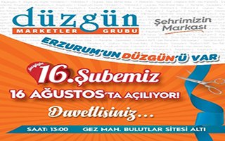 Düzgün Marketler 16. Şubesini açıyor