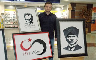 İp ve çivi ile işlenen sanat sergisi açıldı