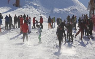 Palandöken'de kayak ve mangal keyfi