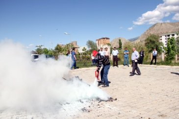 Hastanede yangın tatbikatı