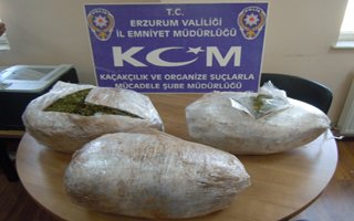 Yolcu otobüsünde 11 kilo esrar! 