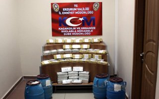 Erzurum'da peynir arası uyuşturucu 