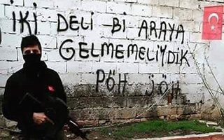 JÖH ve PÖH'ler Afrin'e duvar yazıları ile damga vurdu