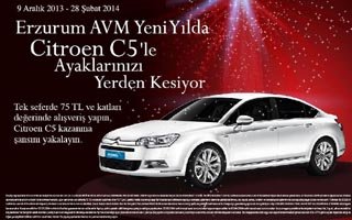 Erzurum AVM'den müşterilere otomobil