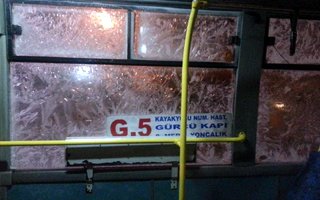 Erzurum'da kışın otobüste yolculuk ta zor!