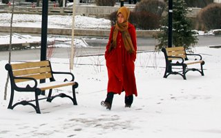 Erzurum'da Kar Yağışı Etkili Oluyor