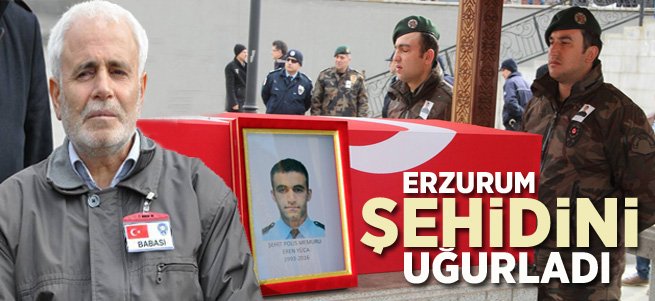 Erzurum Şehit Polisini Uğurladı