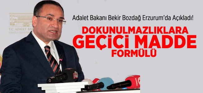 Dokunulmazlıklara Geçici Madde Formülü!