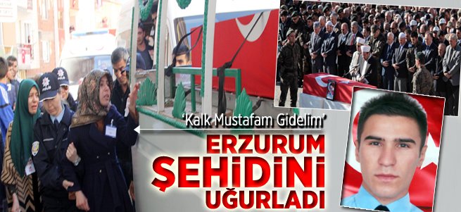 Erzurum Şehidini Uğurladı