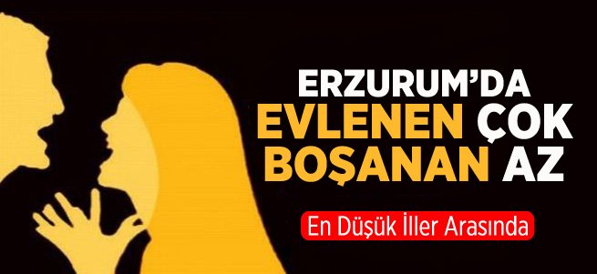 Erzurum Boşanmaların Az Olduğu İller Arasında