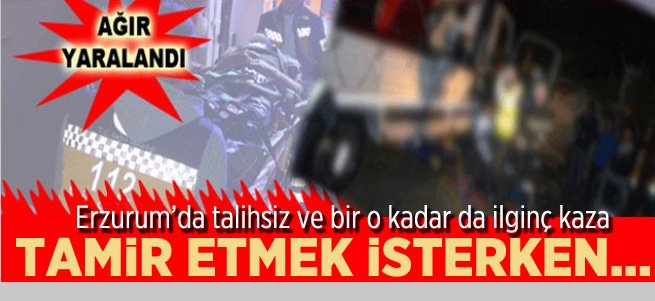 Arıza yapan aracının altında kaldı