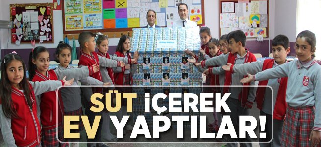 İçtikleri sütün kutularıyla ev yaptılar