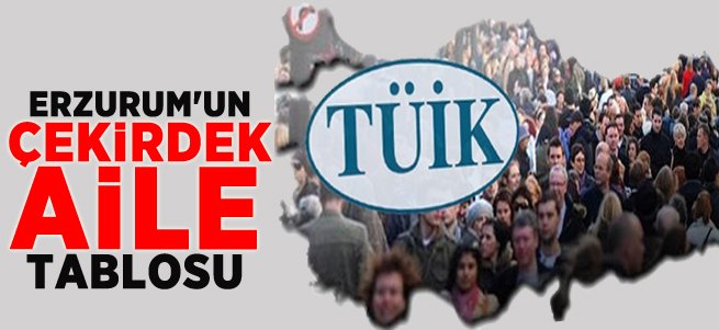 İşte Erzurum'un Çekirdek Aile Tablosu