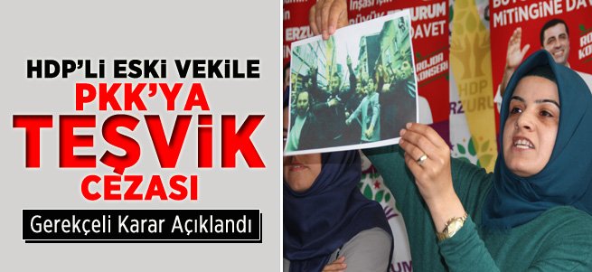 HDP'li Eski Vekile PKK'ya Teşvik Cezası