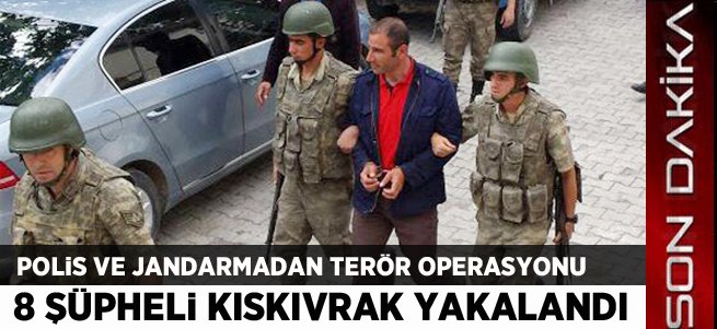 Erzurum'da Terör Operasyonu: 8 Gözaltı