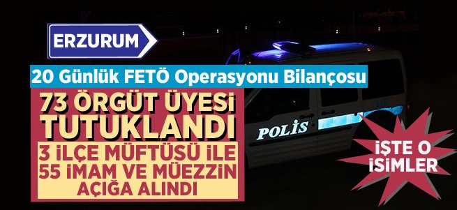 Erzurum'da FETÖ Operasyonu Bilançosu