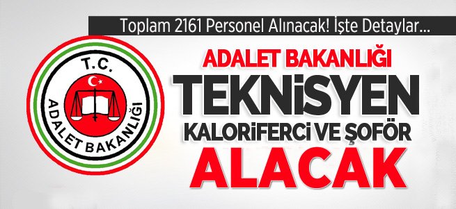 Adalet Bakanlığı 2161 Personel Alacak