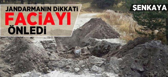 Şenkaya'da Jandarma'nın dikkati faciayı önledi