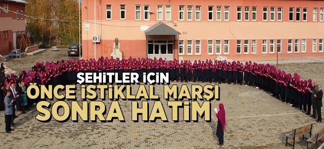 Öğrenciler şehitlere hatim okuyorlar