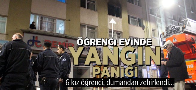 Erzurum'da öğrenci evinde yangın paniği