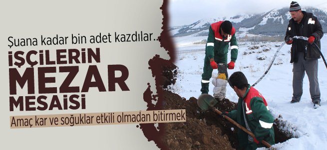 Erzurum'da şuana kadar bin adet mezar kazıldı