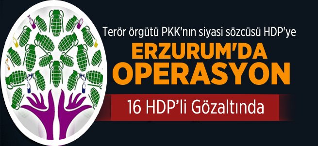 Erzurum’da 16 HDP’li gözaltına alındı