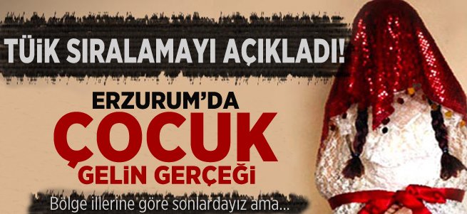 Erzurum'da Çocuk Gelin Gerçeği! TÜİK Açıkladı