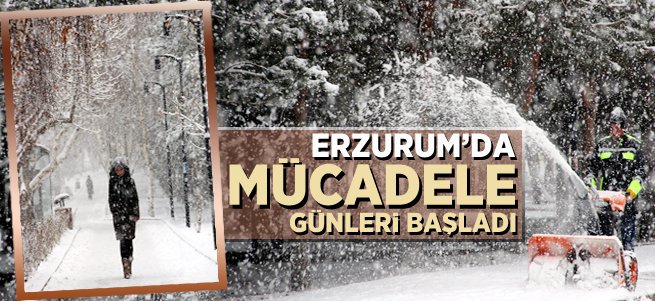 Erzurum’da karla mücadele başladı