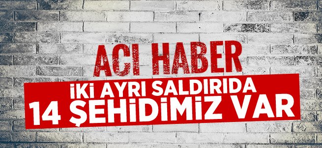 Acı haberler üst üste geldi! 14 Şehidimiz var