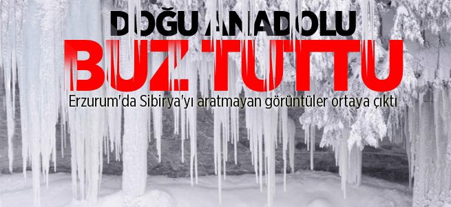 Erzurum’da şadırvanlar buz tuttu