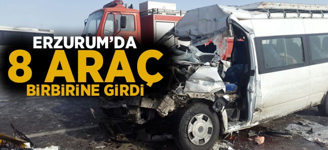 Erzurum’da Zincirleme Kaza: 24 yaralı