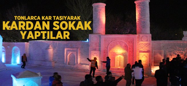 Tonlarca kar kullanılan ‘Kardan Sokak’ açıldı