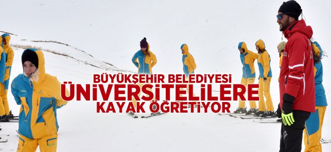 Büyükşehir’den üniversitelilere kayak kursu