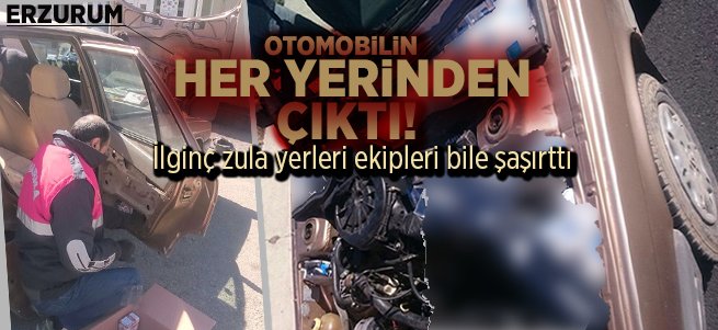 Otomobilin her yerinden kaçak fışkırdı