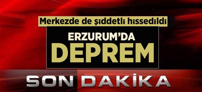 Erzurum'da şiddetli deprem