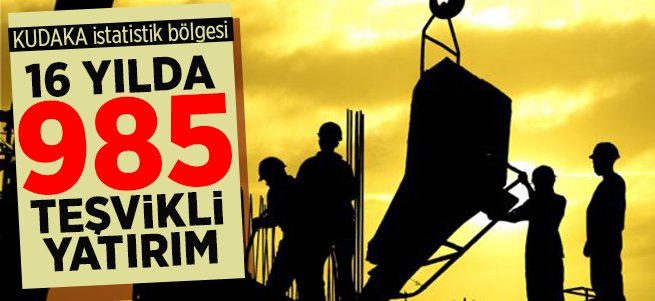 16 yılda 985 teşvikli yatırım