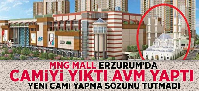 MNG Mall Yıktığı Cami'nin Yerine Yenisini Yapmadılar