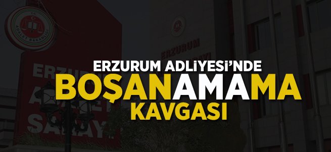 Erzurum Adliyesi'nde Boşanamama Kavgası!