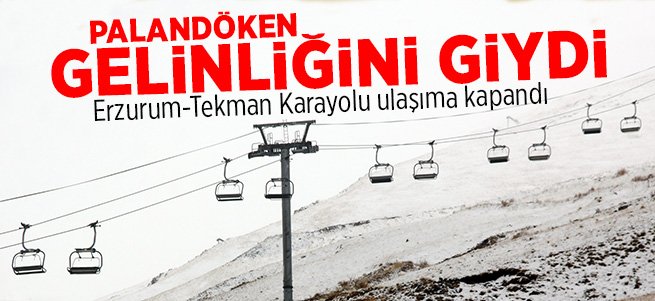 Palandöken kayak merkezi beyaza büründü 