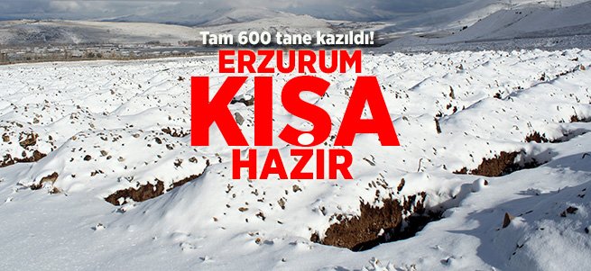 Erzurum'da kış için toplu mezar kazılıyor 