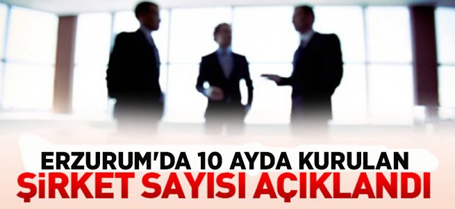 Erzurum’da 10 ayda 182 şirket kuruldu 