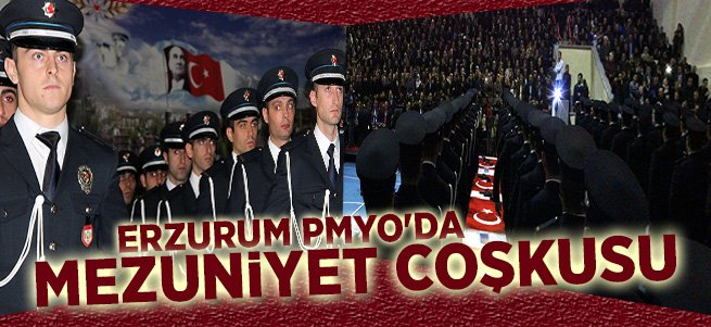 Erzurum'da polislerin mezuniyet coşkusu