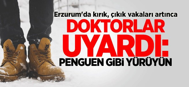 Karlı ve buzlu yolda penguen gibi yürüyün 