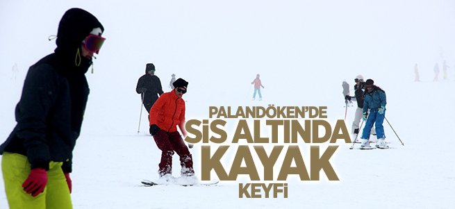 Palandöken'de sis altında kayak keyfi