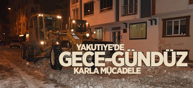 Yakutiye'de gece-gündüz karla mücadele