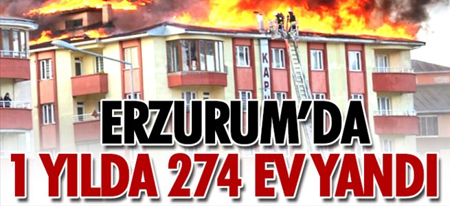 Erzurum'da 1 yılda 274 ev yanmış